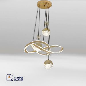 چراغ آویز سه شعله طلایی