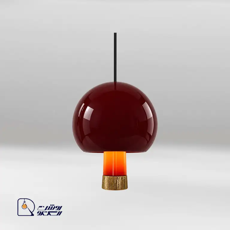 چراغ آویز دکوراتیو کروی مینیمال زرشکی