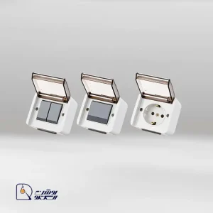 کلید و پریز مدل بارانی روکار آذین